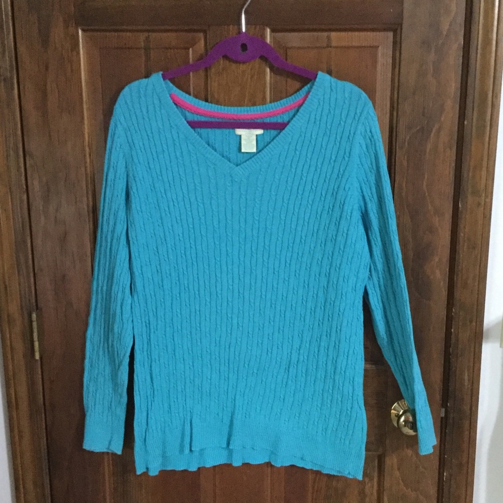 Turquoise ribbed sweater - feels great!